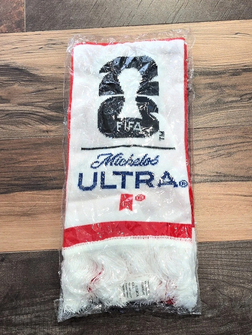 Michelob Ultra FIFA scarf - White & Red NWT